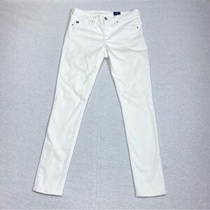 AG Adriano Goldschmied Super Skinny Legging Jeans Women's 27R White Ankle Denim
